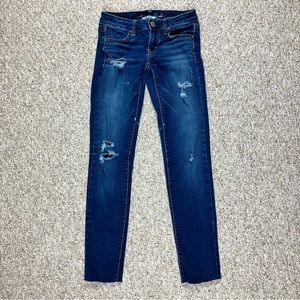 American Eagle Super Stretch Jegging Jeans Skinny Fit Pockets Size 0 Regular